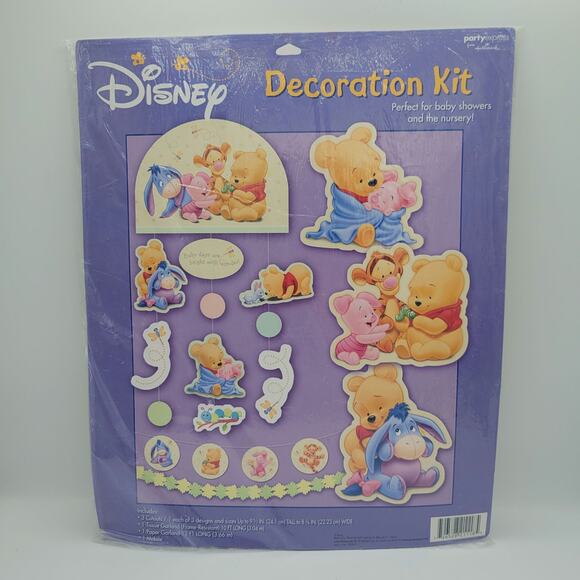 Vintage Disney Winnie the Pooh Baby Shower Decoration Kit - Picture 1 of 4